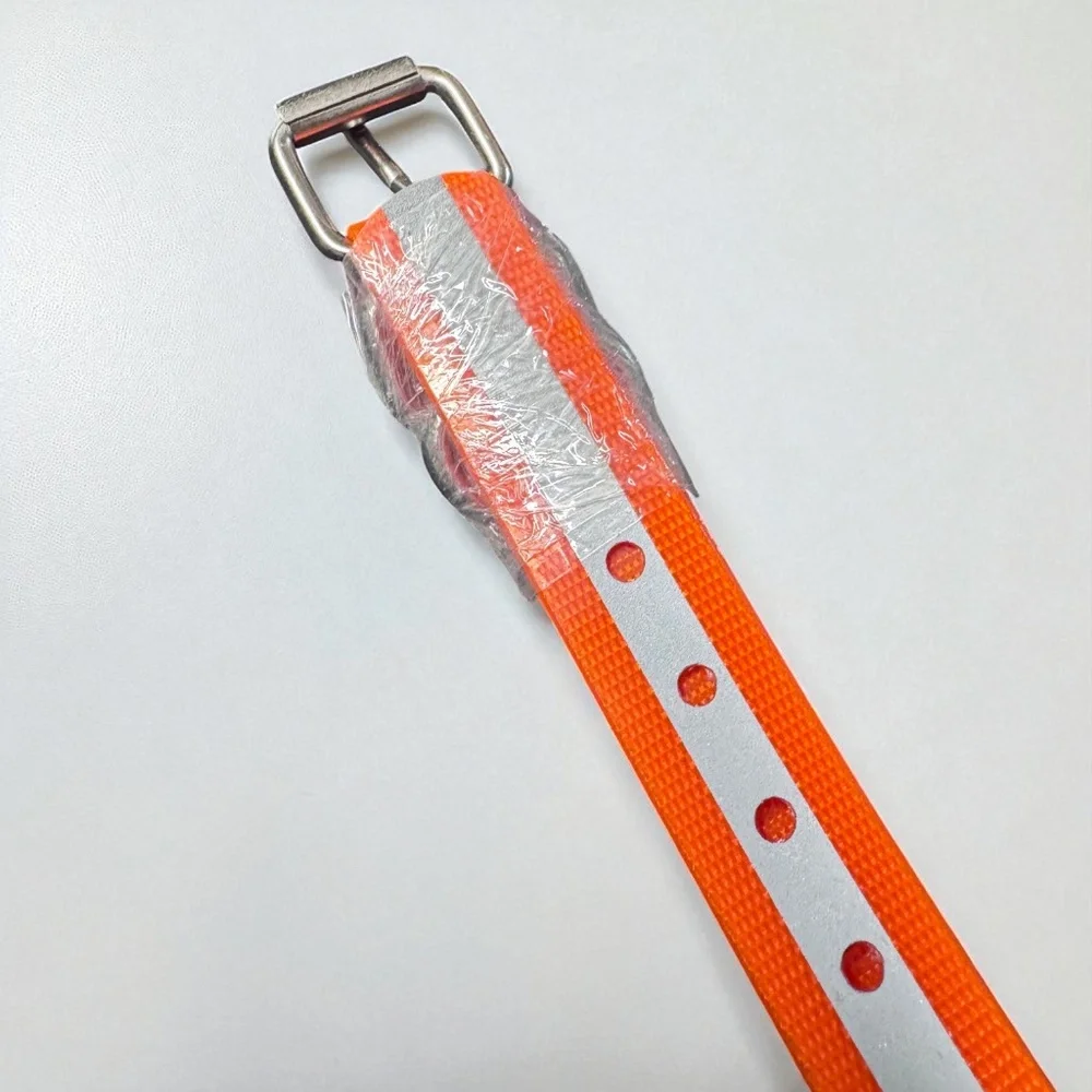 NWOT 3/4 Inch Waterproof & Rustproof Collar Strap, Reflective Orange! Adjustable